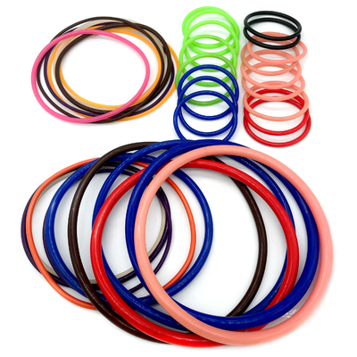 Waterproof gaskets Green Blue Colored Elastic Non-Toxic Food Grade Silicone Rings for sealing