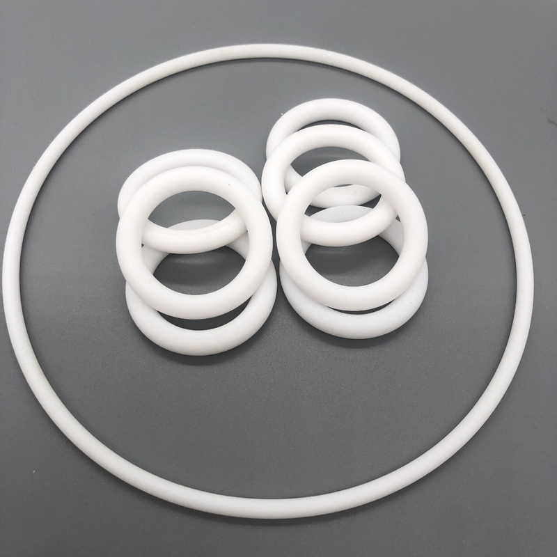 Chemical Resistant PTFE flat rubber o rings Custom Size / Color / Hardness