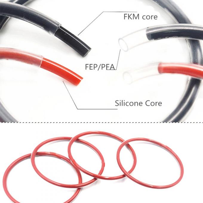 Encapsulated FKM / Silicone Rubber O Rings Custom PTFE Coating