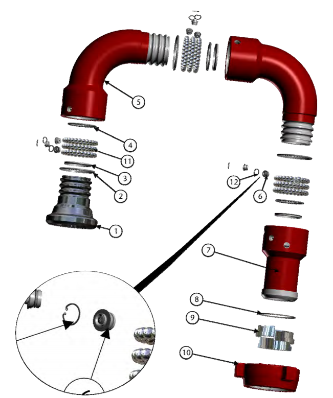 3" SPM Maintenance Kit Replacement Dust Seals Steel Balls Rubber Rings For Swivel Joint